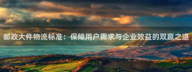 豪门国际官网下载多少钱一个：邮政大件物流标准：保障用户需求与